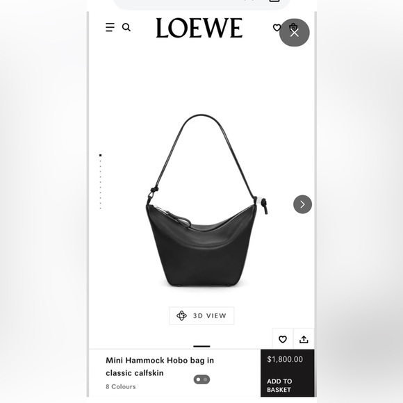 Loewe Handbags - Loewe Mini Hammock Hobo Bag Black Classic Calfskin with COA